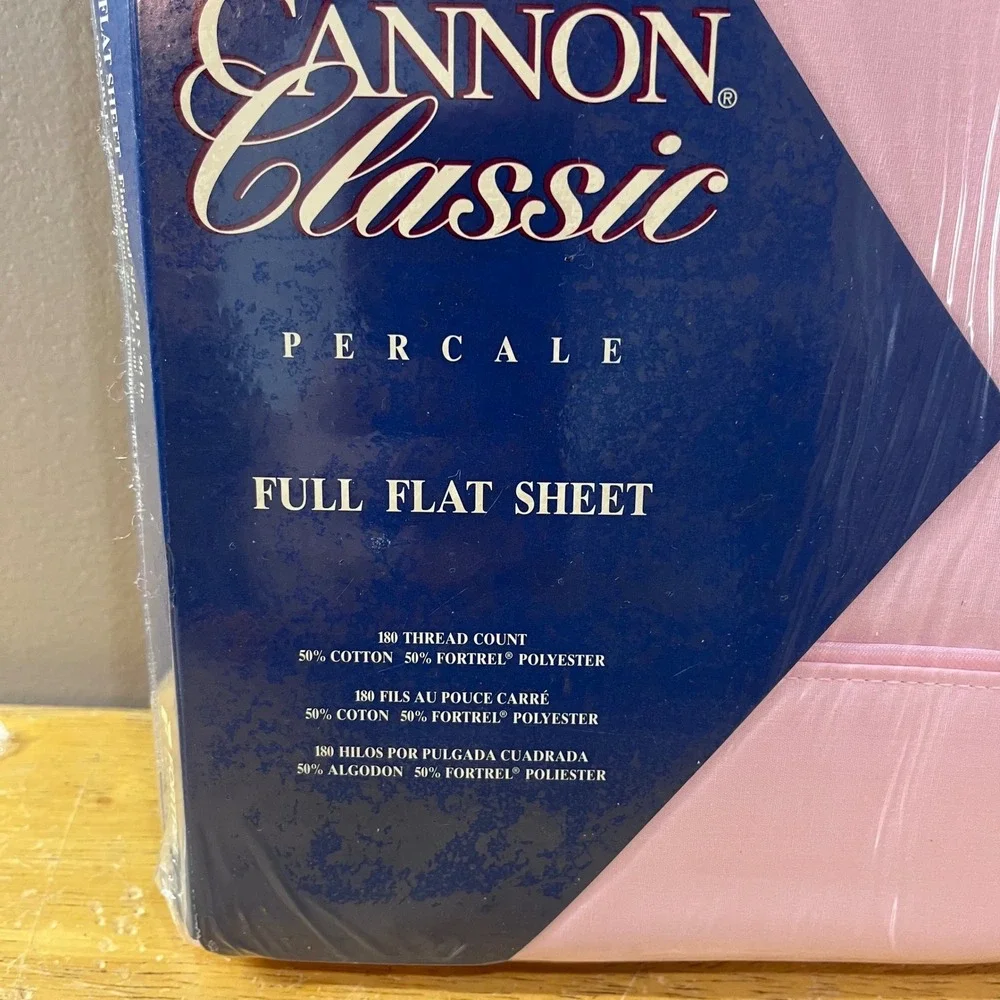 Vtg Cannon Classic Percale Full Flat Sheet Pink Solid 180 TC Made in USA NEW